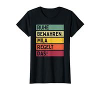 Tranquillità Bewahren Mila Regelt Das Spruch in Retro Farben Maglietta