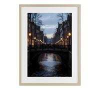 Tranquillo Canal Lantern Light Cityscape, 43,2 x 58,4 cm, stampa | Stupell Industries Creativo Studio, elegante decorazione per camera familiare o salotto, telaio in pino di raccolto