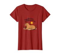 Tranquillo Come Un Capibara al Sole Maglietta, Donna, Mirtillo Rosso, 3XL