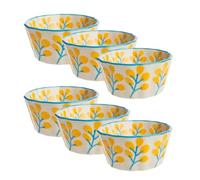 Tranquillo Set di 6 pirottini per muffin, motivo floreale, gialli in gres porcellanato, 8 x 8 x 4 cm, per forno