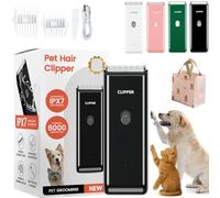 Tranquillo, tagliacapelli senza fili, a basso rumore, kit per la toelettatura del cane con ricaricabile, rasoio elettrico silenzioso per cani, gatti e animali domestici (nero)