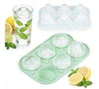 TranRantic 2 Pezzi Cubetti Ghiaccio Silicone 5CM Rotondo Sfera con Coperchio, Stampi Rotondi con Rilascio Facile, Cubetti Ghiaccio Silicone Grande Riutilizzabili per Whisky Cocktail e Succhi