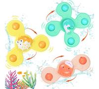 Tranrantic 3 Pezzi Spinner Bambini, Gioco Seggiolone Ventosa per Bambini,Spinner Giochi Bagnetto per Neonati,per Vasca da Bagno,Aereo,Finestra - Regalo Viaggio Essenziali