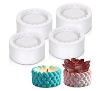 Tranrantic 4 Pezzi Stampi per Candele,Riutilizzabili Stampi in Silicone per Gesso,Stampi Silicone per Resina,Stampi Resina Epossidica per Versare Tazze di Candela e Piccole Piante in Vaso