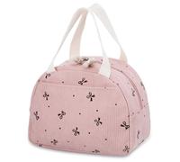 TranRantic Borsa Frigo Piccola per Ragazze e Donne,Riutilizzabile Bow Rosa Borsa Termica Porta Pranzo,Grande Capacità Borsa Pranzo Ufficio,Impermeabile Lunch Bag per Scuola,Pendoli,Viaggio,All'aperto