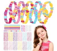 TranRantic Kit Braccialetti Fai Da Te Bambina,Facile da Produrre Kit per Fare Braccialetti con Adesivi,Colore Lavoretti Creativi per Bambini,Idee Regalo Bambina 5 6 7 8 Anni per Compleanno,Natale