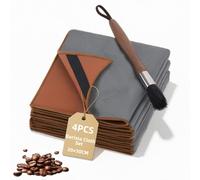 TranRantic Panni Barista e spazzola da caffè, composto da 4 panni in microfibra molto assorbenti 30 x 30 cm e 1 spazzola di pulizia, ideali per pulire l'ugello a vapore e le macchine per caffè
