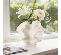 TranRantic Vaso in Ceramica Beige, Vaso da fiori Magic Wave Modern, Vasi Decorativi Estetici per Moderno Boho Nordico, Minimalista, Vasi Decorativo per la Casa Soggiorno L'ufficio Tavolino da Caffè