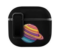 Trans Flag Saturn Human Rights LGBTQ Custodia protettiva con blocco compatibile con AirPods 4 PC Custodia per cuffie