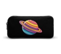 Trans Flag Saturno Diritti Umani LGBTQ Astuccio Grande Capacità Penna Sacchetto Sacchetto di Cancelleria Organizzatore Trucco Bag