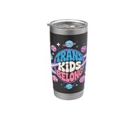 Trans Kids Belong Protect Trans Pride Bandiera Rosa Blu Pianeti Bicchiere termico in acciaio inox doppia parete