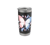 Trans Pride Butterfly Support Uguaglianza Bicchiere termico in acciaio inox doppia parete
