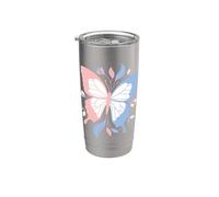 Trans Pride Butterfly Support Uguaglianza Bicchiere termico in acciaio inox doppia parete