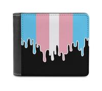 Trans Pride - Portafoglio sottile LGBT con bandiera che si scioglie a colori, con porta carte di credito e carta d'identità, tasca frontale, regalo per uomini e donne