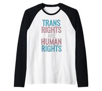 Trans Rights Are Human Rights LGBTQ+ Activist Trans Flag Maglia con Maniche Raglan