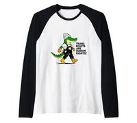 Trans Rights Uguaglianza Umana Coccodrillo Streetwear Design per Maglia con Maniche Raglan