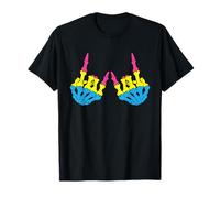 Trans Rock Scheletro Mani Orgoglio Arcobaleno Queer Gay CSD LGBTQ Maglietta