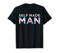 Trans Self Made Man FTM Transgender Bandiera Supporto LGBTQ Regali Maglietta