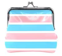 Trans Sexual Pride Flag Identity Leather Coin Purse Donne Carino Bacio Blocco Fibbia Sacchetto di Cambiamento di Denaro, Identità della bandiera dell'orgoglio sessuale trans, classico