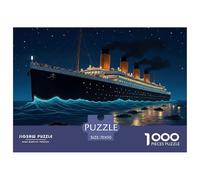 Transatlantico Puzzle per Adulti 1000 Pezzi Vista Notte sul Mare Gioco di Puzzle 1000 Pezzi Relax Casa Regalo 70x50cm/1000pcs