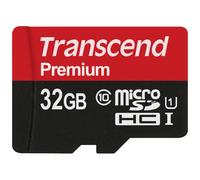 Transcend 32GB Premium microSDHC Class 10 UHS-I Memory Card with Ad... NUOVO