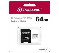 Transcend microSDXC 300S 64GB memoria flash Classe 10 NAND ( TS64GUSD300S-A )
