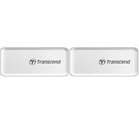 Transcend Lettore di schede multifunzione, con slot SD e microSD e connettore USB, USB 3.1 Gen 1, bianco - TS-RDF5W (Confezione da 2)