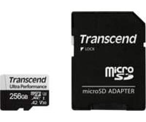 TRANSCEND MEMORY CARD 256GB microSD w/ adapter UHS-I U3 A2 Ultra Performance NEW