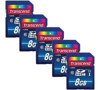 Transcend Premium 8 GB di memoria SDHC Classe 10 UHS-I (confezione da 5) TS8GSDU1 - Top Value Bundle