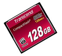 Transcend Scheda CompactFlash 800 da 128 GB, fino a 120/60 MB/s, supporta la modalità Ultra DMA 7 ad alta velocità, ideale per video Full HD e 3D TS128GCF800