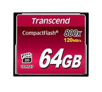 Transcend Scheda CompactFlash 800 da 64 GB, fino a 120/60 MB/s, supporta la modalità Ultra DMA 7 ad alta velocità, ideale per video Full HD e 3D TS64GCF800