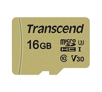 Transcend Scheda di memoria microSDHC 500S da 16 GB UHS-I, C10, U3, V30, 4K, Full HD, fino a 95/80 MB/s, progettata per action cam e droni TS16GUSD500S