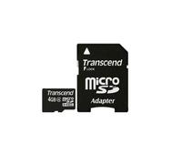 Transcend Scheda MicroSD 4GB SDHC Cl.4 W/Ad. TS4GUSDHC4 NEW