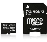 Transcend SD microSD Card SDHC UHS1 w/adapter High Capacity TS16GUSDU1