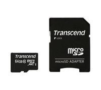 Transcend SD microSD Card SDXC Class10 w/adapter Extended TS64GUSDXC10