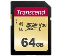 Transcend 64GB, UHS-I, SD Speicherkarte SDXC Klasse 10 ( TS64GSDC500S )