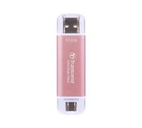 Transcend SSD Portatile ESD310P 512GB, 10 Gbit/s, Type-A/Type-C, compatibile PS4/PS5 TS512GESD310P, Rosa