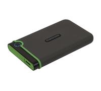Transcend StoreJet 25M3 da 2 TB USB 3.1, disco rigido portatile robusto, resistente agli urti, compatto e leggero con velocità elevate e pulsante di backup one-touch, grigio ferro - TS2TSJ25M3