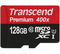 Transcend TS128GUSDU1 Scheda di Memoria MicroSDXC da 128 GB con Adattatore, Classe 10 U1