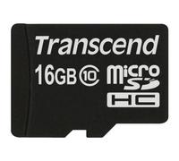Transcend TS16GUSDHC10 Scheda di Memoria MicroSDHC da 16 GB con Adattatore, Classe 10