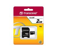 TS2GUSD - Scheda di memoria MicroSD 2 GB, Transcend, con adattatore