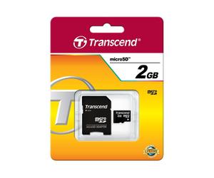 Transcend TS2GUSD 2 GB MicroSD NAND 20 MB/s 13 MB/s Nero 10000 insertion/removal