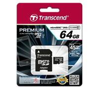 Transcend TS64GUSDU1 Scheda di Memoria MicroSDXC da 64 GB con Adattatore, Classe 10 U1