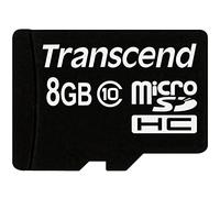 Transcend TS8GUSDHC10 Scheda di Memoria MicroSDHC da 8 GB con Adattatore, Classe 10