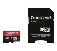 Transcend TS8GUSDU1 Scheda di Memoria MicroSDHC da 8 GB con Adattatore, Classe 10 U1