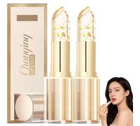 Transfer Proof rossetto con cambio colore, rossetto con pellicola dorata, rossetto trasparente per donne anziane e giovani donne, a lunga durata, idratante (2 pezzi)