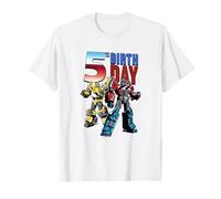 Transformers 5th Birthday Optimus Prime And Bumblebee Poster Maglietta
