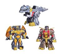 Transformers Dinobot Adventures Dinobot Squad, confezione da 3 statuette articolate, 12 cm, convertibili, Grimlock, Dinobot Snarl, and Predaking