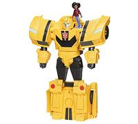 Transformers - EarthSpark, action figure di Bumblebee Spin Changer con action figure di Mo Malto