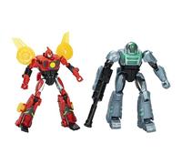 Transformers earthspark, cyber-combiner, action figure robot di twitch terrestre e robby malto